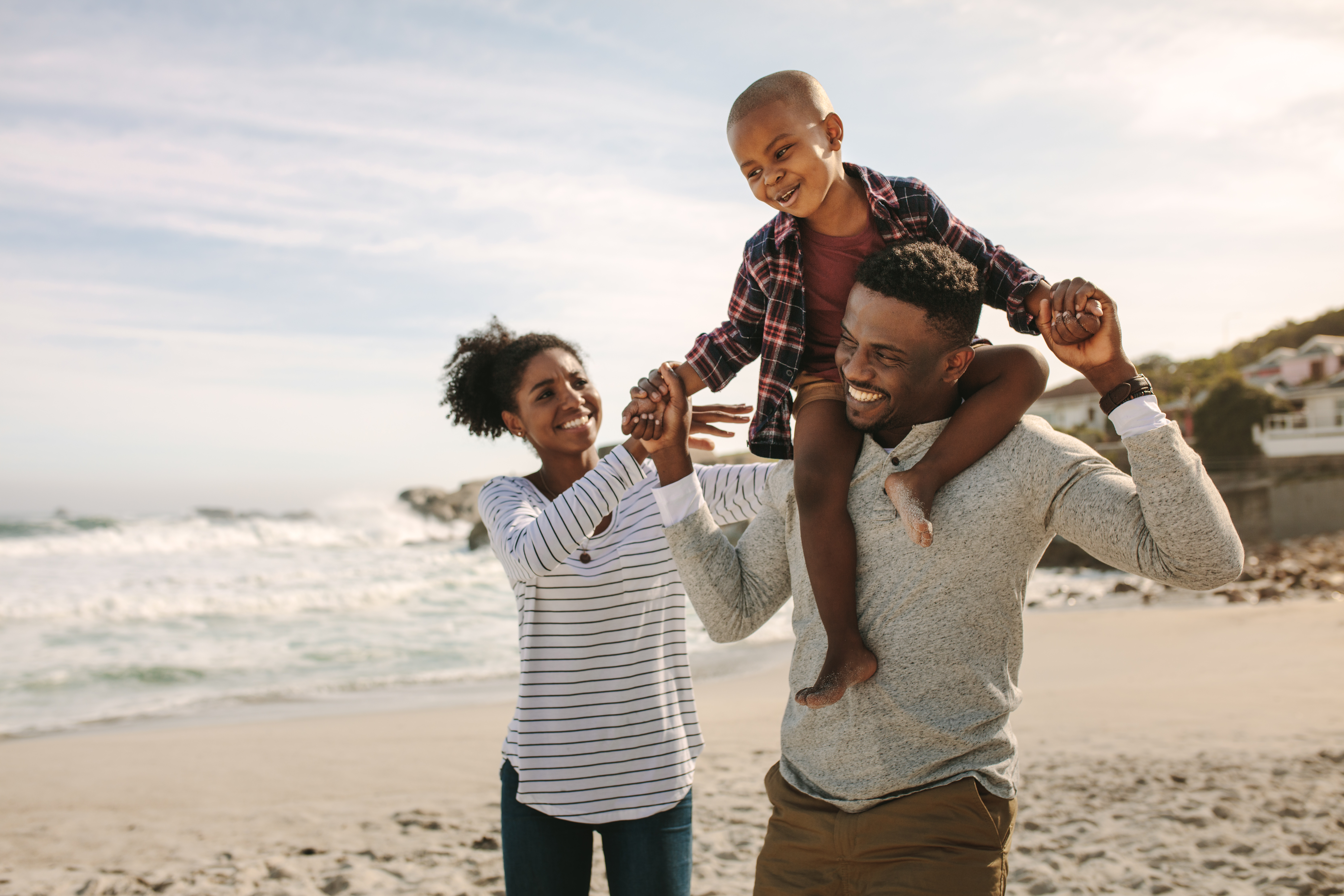 Family on vacation at the beach